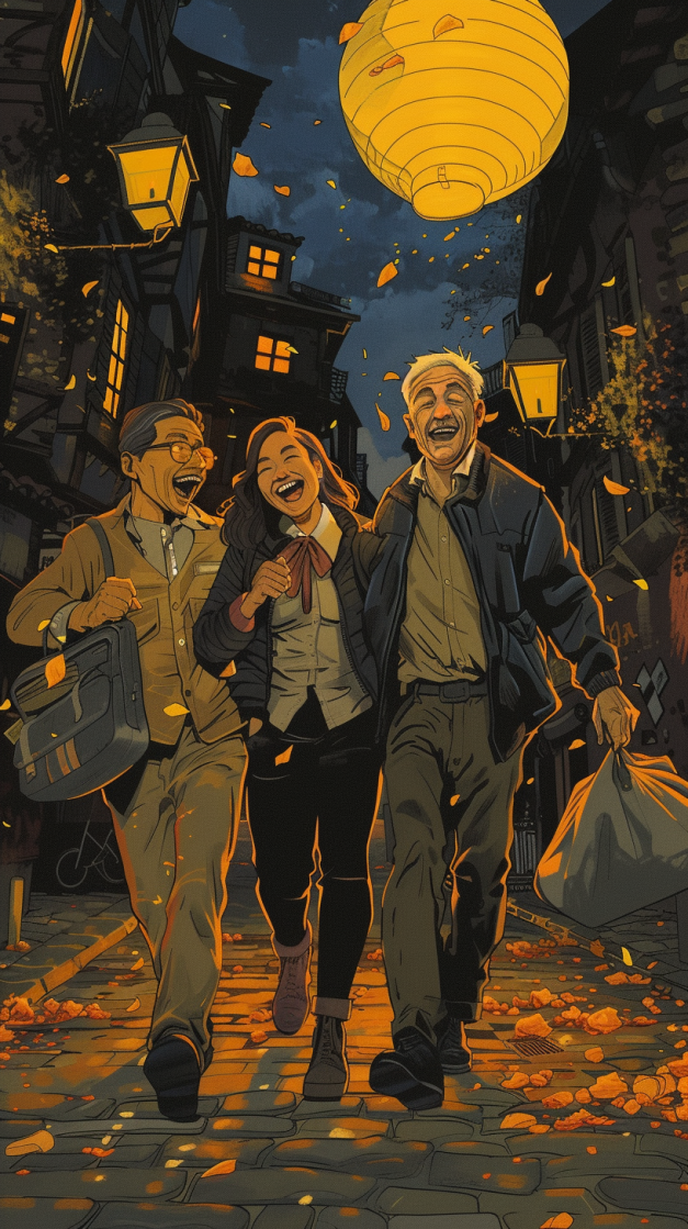 Team collaborating around a laptop